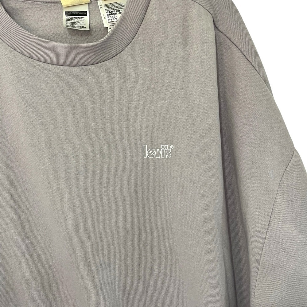 Levi’s Cropped Pullover Sweatshirt Lilac Purple Boxy Streetwear Women’s L - Picture 3 of 10